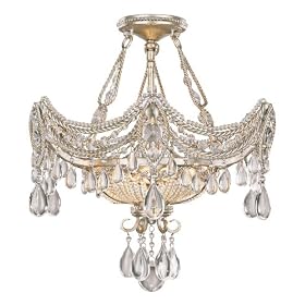 Silver and Gold Foil 18 Wide Ceiling Light Fixture by Vienna Full Spectrum
