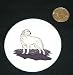 3" button / pin printed with mountain, pyrenean, dog, canine