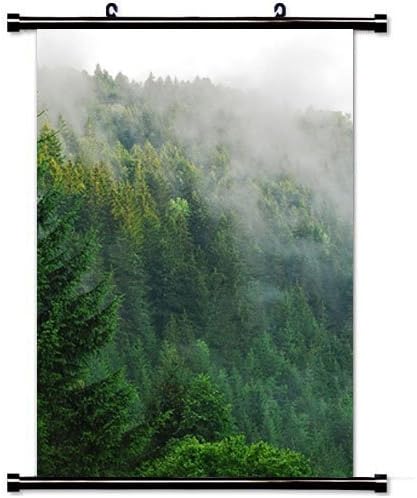 Home Decor Fog Over A Pine Forest Fabric Wall Scroll Poster 24 X 36 Inch (60cm X 90 cm),Nukka Fashion Posters