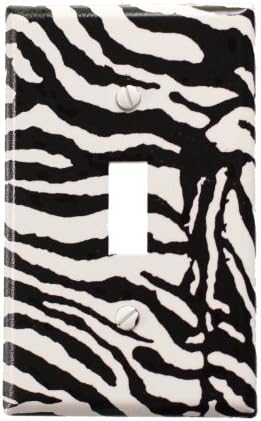 Zebra Light Switch Cover + 3 Outlet Covers FA