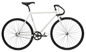 Critical Cycles Classic Fixed-Gear Single-Speed Bike with Pista Drop Bars, White, 53cm/Medium