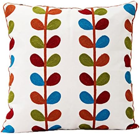 LOULANJX Square Decorative Throw Pillow Case Cushion Cover Cotton Wool Knitting Embroidery Cotton Fashion Pillowcase Pillow Cover 18 X18 Inch Four Seasons General (Style-F)