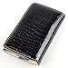 Universal BLACK Crocodile Skin FAUX Leather Case Cover for Apple iPhone 4 4G 3G 3GS
