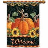 Sunflowers and Pumpkin Flag - Banner