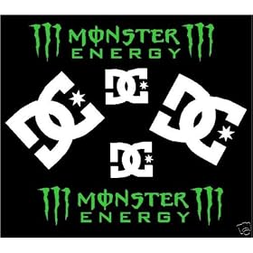X 6 DC MONSTER ENERGY STICKERS KIT