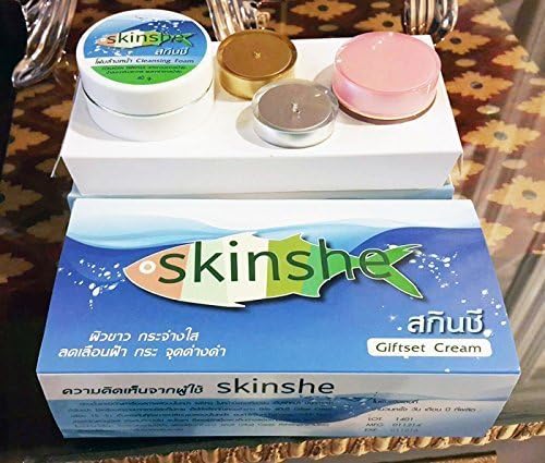 3 Sets X Shinete Skinshe Baby Face Cream Pack Set Whitening Lightening Reduce Acne Dark Spot (1 Box 4 Pcs.)[Ceramine UV Line Ginkgo Plus Whitening Cream 8.50ml] XJ634