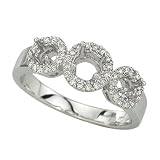 3 Diamond 1/4 ct. Semi Mount Bridal Engagement Ring in 14K White Gold