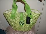 Guess - Guess, Who ****Its a Francesco Biasia Green (The Must Have Color This Fall) Straw Tote Handbag**** Fall Pre~season Sale !~!~!!!
