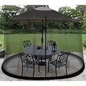 Garden Creations JB5678 Outdoor 9-Foot Umbrella Table Screen, Black