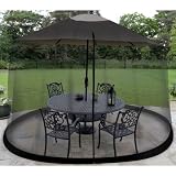 Garden Creations JB5678 Outdoor 9-Foot Umbrella Table Screen, Black