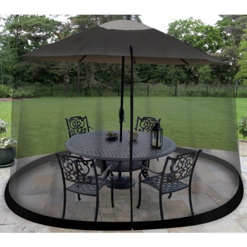 Garden Creations JB5678 Outdoor 9-Foot Umbrella Table Screen, Black