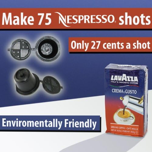 Nespresso Gran Maestria refillable capsules PLUS Lavazza Crema e Gusto (75 Nespresso shots!)