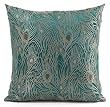 Sapphire Blue 18"x18" Peacock Design - Elegant Decorative Throw Pillow Cover