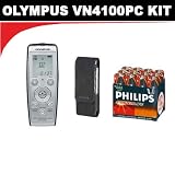 Olympus VN-4100PC Digital Voice Recorder + Advanced DB ROTH Super Saver Accessory Kit