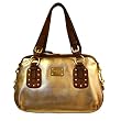 MICHAEL KORS BIG VALLEY MEDIUM SATCHEL BRONZE LEATHER HANDBAG