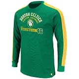 NBA Men's Boston Celtics Crush Hour Long Sleeve Crew Neck Thermal Tee, Kelly Green/Yellow Gold, Medium