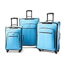 American Tourister Luggage AT Pop 3 Piece Spinner Set, Aqua Blue, 29/25/21
