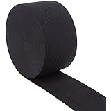 Cotowin 1.5 Inch Wide Black Knit Heavy Stretch High Elasticity Elastic Band 5 Yards