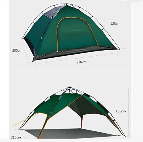 Outdoor Hiking Automatic Pop-up Double Layer Instant Open Camping Family Umbrella Tent Waterproof Hydraulic Automatic Tents for 3-4 Person Umbrella Tent