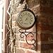 Outdoor Living : Antique Rust Rotating Clock/Thermometer