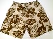 Regular and Big-Tall Mens Swim Trunks with Elastic Drawstring Waist and Board Short Style Front, 2 Inseam Slit Pockets and 2 Side Patch Pockets. Mesh Lined. Brown Floral Floral in Sizes S - 4XL
