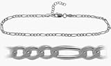 Genuine Sterling Silver Figaro Style Anklet