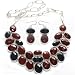 Necklace with Earring Sterling Silver Black Onyx Gemstone Jewelry