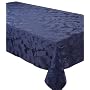 69"RND DAMASK TABLECLOTH NAVY