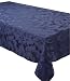 69"RND DAMASK TABLECLOTH NAVY