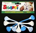 Snappi Cloth Diaper Fasteners - Pack of 3 (Light Blue, Bright Blue, White)