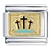 Jewelry : Three Cross Religious Italian Charms Bracelet Link
