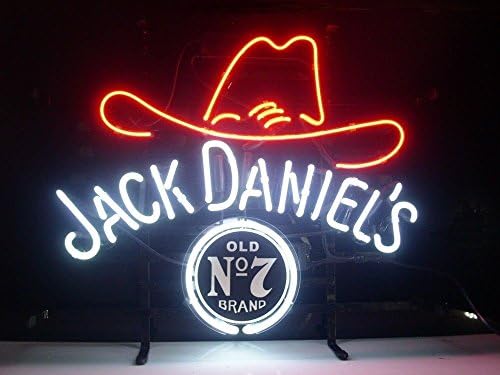 Weneon® 19''x15'' Inches Jack Daniel's Old Number 7 hat Handcrafted Beer Bar Pub Display Design Decorate Real Glass Tube Neon Light Sign