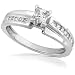 3/4 ctw Princess Cut Diamond Engagement Ring in 14kt White Gold