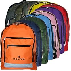 17 inch K-Cliffs Polyester School Backpack/ Outdoor Backpack/ Hiking Backpack with Reflective Strip