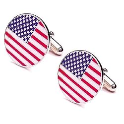 Round American Flag Cufflinks