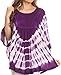 Sakkas Alannis Tie Dye Circle Poncho Top with with Wide Scoop Neck and Embroidery