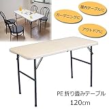 PE折り畳みテーブル 約120cm TAN-599-120