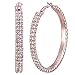 Zhenhui Gold-tone Rose Gold-tone Alloy Rhinestone Cubic Zirconia Hypoallergenic Pierced Huggie Hoop Earrings Mother's Day Gift