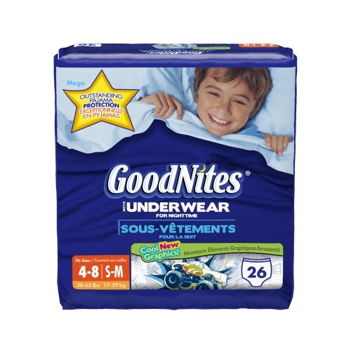 Pull-Ups GoodNites Underwear by Huggies, Boys, Small-Medium (38-65 lbs), Case of 78 (3 Mega bags of 26) On Sale