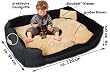 12683 Tierbett Schwarz-Beige INVERS ca. 120x90x30cm mit Innenkissen + Schmusekissen + Pipi-Schutz-Unterlage