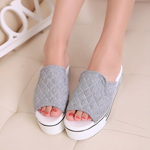 TDXIE Slippers high heel platform sandals and slippers women's platform wedges thongs slippers 35 36 37 38 39 3 4 5 6 7 8 2 , gray , 38