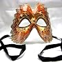 Venetian Orange and Gold Fairy Masquerade Mask <span class="brandLink"> RedSkyTrader </span>
