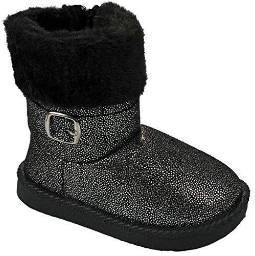 Baby Girls Toddler Slouch Buttons/Sweater Knit Faux Fur Lined Soft Sole Infant Boots