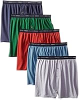 Hanes Red Label Men's 5-Pack Exposed-Waistband Knit Boxers