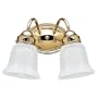 Sea Gull Lighting 4871-02 Brookchester Two-Light Vanity, Polished Brass Finish with Clear Ribbed Glass