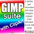GIMP suite with full-size images ClipArt and printed Quick Reference Card for Windows and Mac OS X, 2-DVDs set