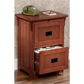 Craftsman File Cabinet Two-drawer Dark Oak