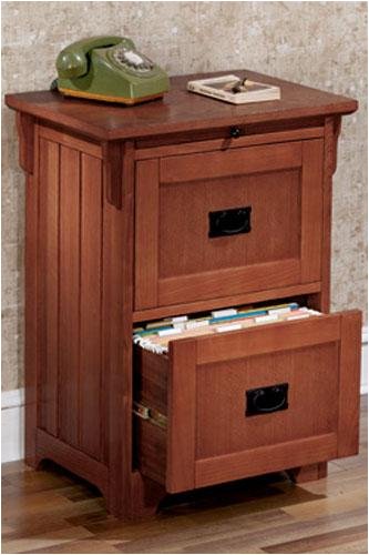 Craftsman File Cabinet Two-drawer Dark Oak