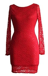 Cocktail Backless Vintage Lace Long Sleeves Bodycon Dress/Party Dress/Mini Dress 