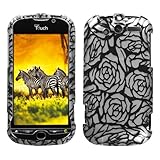 Snap On Protector Hard Case for HTC MyTouch 4G - Splash Rose Silver Design